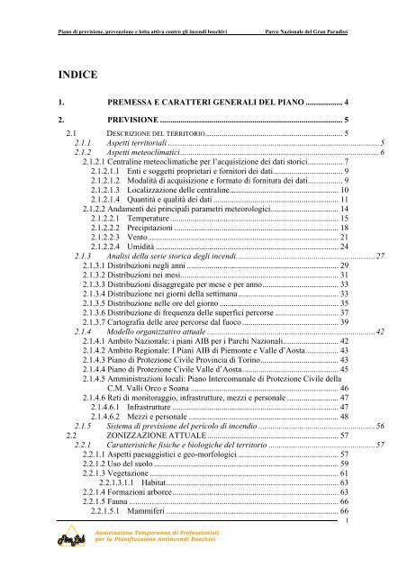 Relazione tecnico metodologica - Parco Nazionale Gran Paradiso