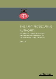 Army Prosecuting Authority Report - HMCPSI