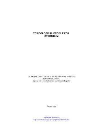 TOXICOLOGICAL PROFILE FOR STRONTIUM - Davidborowski.com