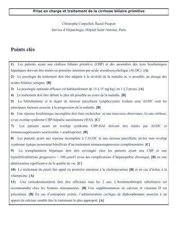 Prise en charge et traitement de la cirrhose biliaire primitive - Afef