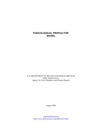 TOXICOLOGICAL PROFILE FOR NICKEL - Davidborowski.com