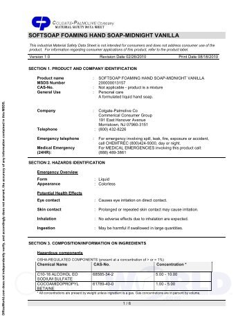 open MSDS sheet - OfficeWorld.com