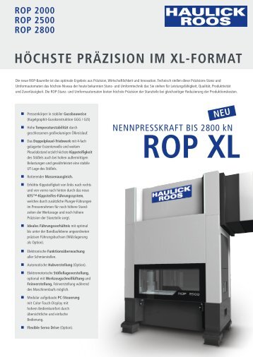 HÖCHSTE PRÄZISION IM XL-FORMAT - Haulick + Roos GmbH