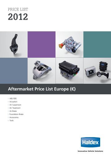 2012 Aftermarket Price List Europe - Haldex