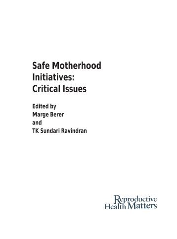 Safe Motherhood Initiatives - WHO Thailand Digital Repository