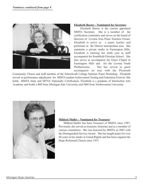 MMT September 2006 - Michigan Music Teachers Association