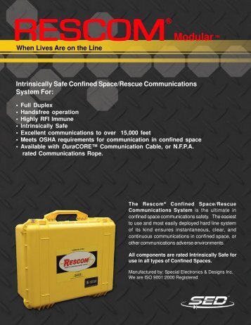 Intrinsically Safe Confined Space/Rescue Communications System ...