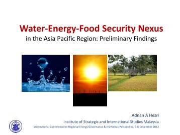 Water-Energy-Food Security Nexus - ISIS Malaysia