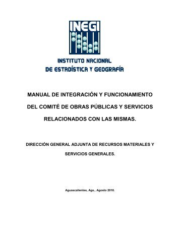 MANUAL DE INTEGRACIÓN Y FUNCIONAMIENTO DEL ... - Inegi
