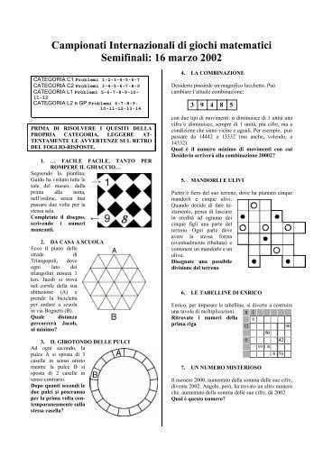 Campionati Internazionali di giochi matematici Semifinali - La Farina