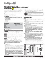 Under-Sink Water Filter Installation and Operating ... - Filters