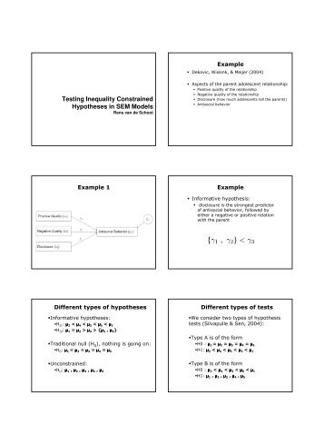 Testing Inequality Constrained Hypotheses in SEM Models