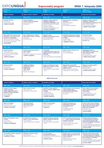 PÃTEK 7. listopadu 2008 DoprovodnÃ½ program - Expolingua