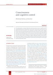 Consciousness and cognitive control