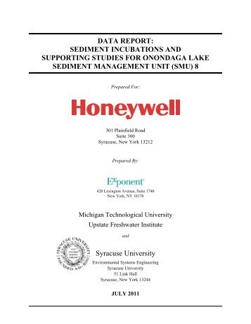 2011 July - Data Report - Onondaga Lake Cleanup