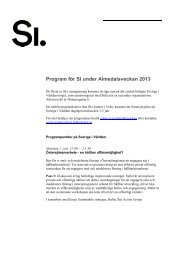 SI-program-Almedalenveckan 2013 - Svenska institutet