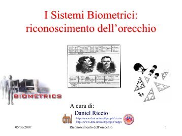 I Sistemi Biometrici: riconoscimento dell'orecchio - DMI