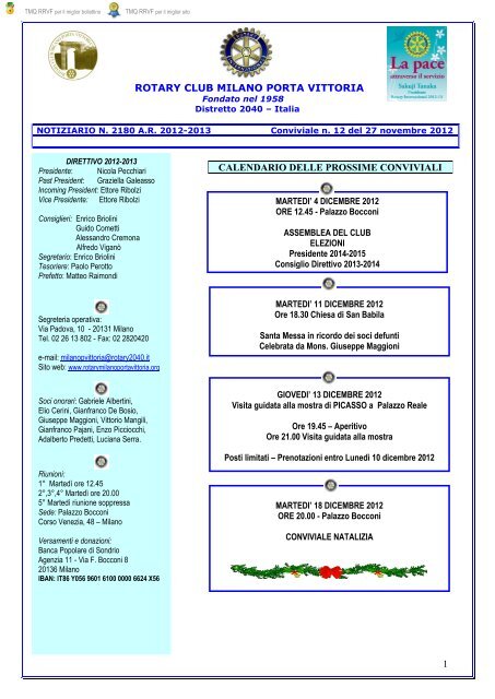 1 rotary club milano porta vittoria calendario delle prossime conviviali