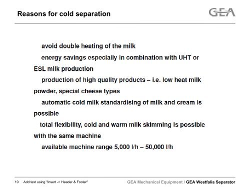 cold milk skimming separator