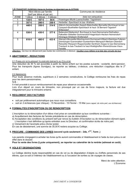 college de zillisheim bareme financier 2011/2012 - CollÃ¨ge ...