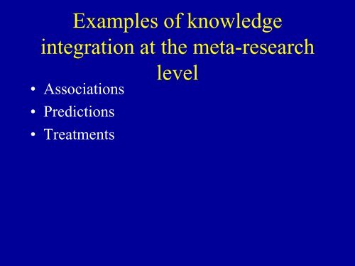 The role of epidemiology in knowledge integration and meta