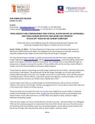 for immediate release texas agriculture commissioner todd staples ...