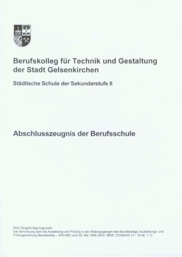 Abschlusszeugnis der Berufsschule