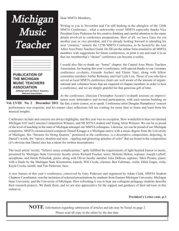 MMT December 2011 - Michigan Music Teachers Association