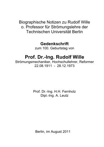 Gedenkschrift Rudolf Wille - OPUS4