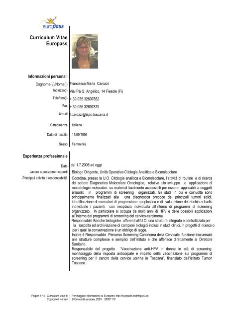 carozzi francesca maria - Centro per lo Studio e la Prevenzione ...