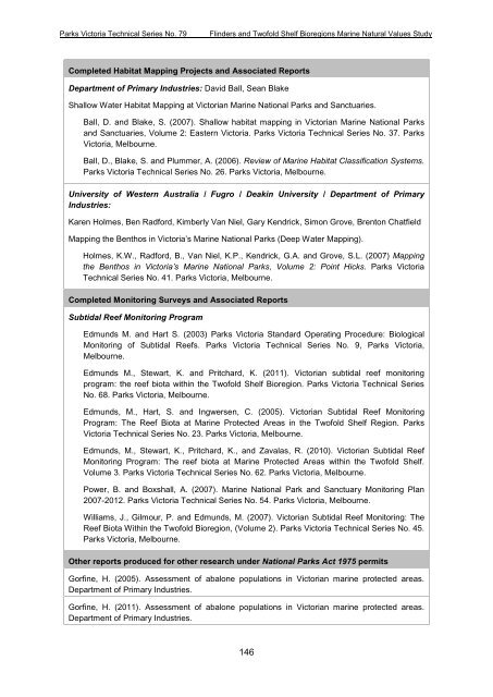 parks victoria technical series marine natural values study vol 2 ...