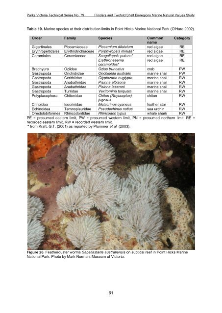 parks victoria technical series marine natural values study vol 2 ...