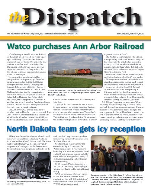 North Dakota team gets icy reception Watco Companies