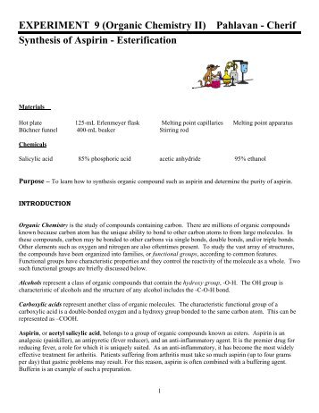 EXPERIMENT 9 (Organic Chemistry II) Pahlavan - Cherif