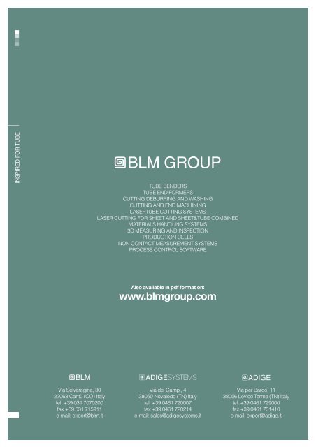 Issue n. 3 - April 2005Download pdf - BLM GROUP