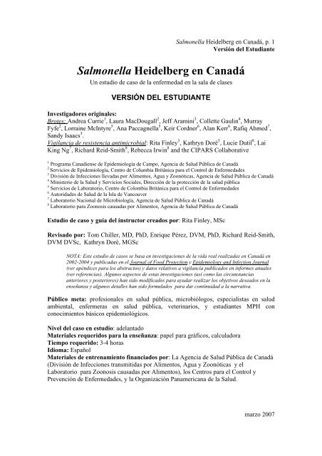 enfermedad causada por salmonella en alimentos