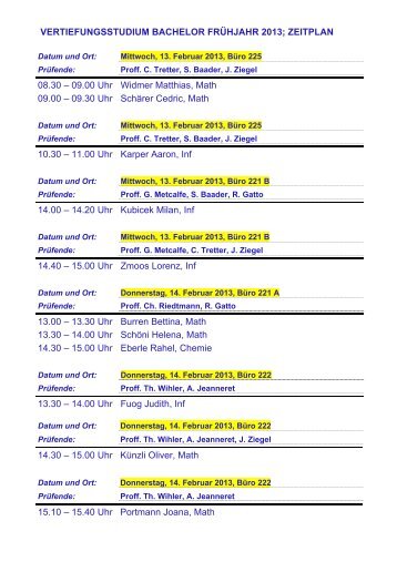 Zeitplan mÃ¼ndliche PrÃ¼fungen im Bachelor FrÃ¼hjahr 2013 (pdf, 148KB)