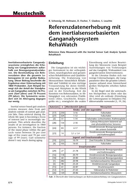 Referenzdatenerhebung mit dem ... - der Hasomed GmbH