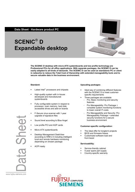 SCENIC D Expandable desktop - Fujitsu UK