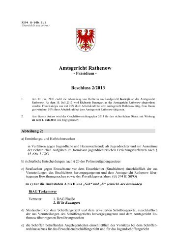 GVPl_AG_RN_130627_richterlichter Dienst - Amtsgericht Rathenow