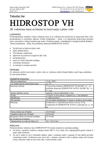 HIDROSTOP VH - Kema.si