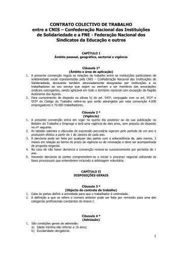 CONTRATO COLECTIVO DE TRABALHO entre a CNIS ... - Socialgest