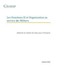 Les fonctions SI et Organisation au service des MÃ©tiers - CIGREF et ...