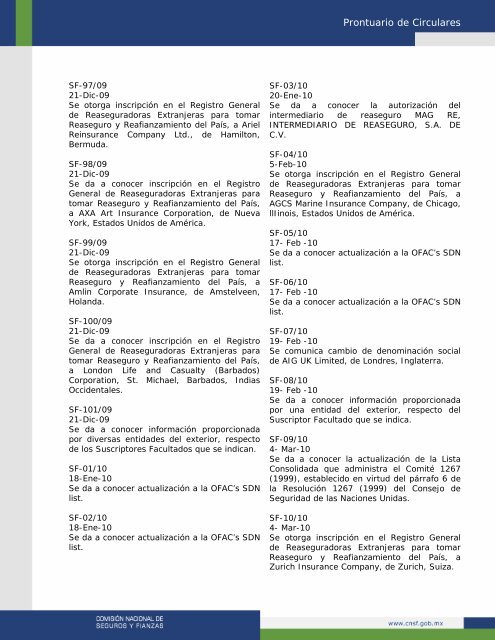 Actualidad en Seguros y Fianzas - CNSF