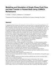 Modelling and Simulation of Single Phase Fluid Flow and ... - Comsol