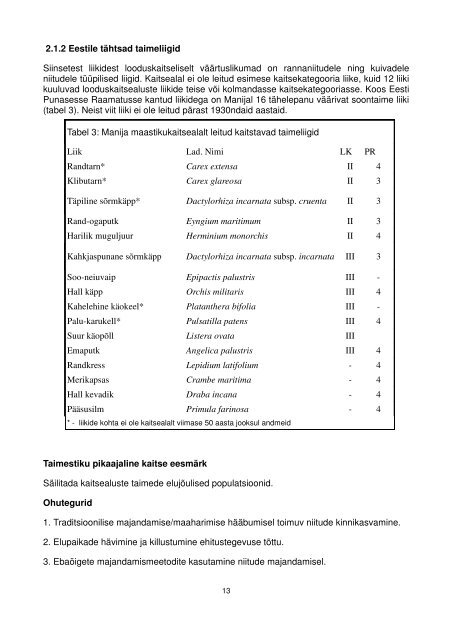 Manija maastikukaitseala kaitsekorralduskava - Keskkonnaamet