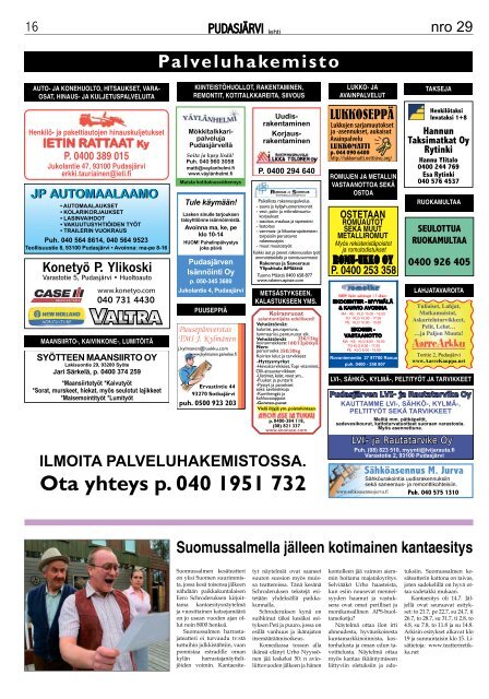 pudasjarvilehti-29-n.. - PudasjÃ¤rvi-lehti ja VKK-Media Oy