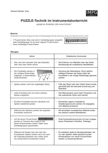 PUZZLE-Technik im Instrumentalunterricht - IMPG