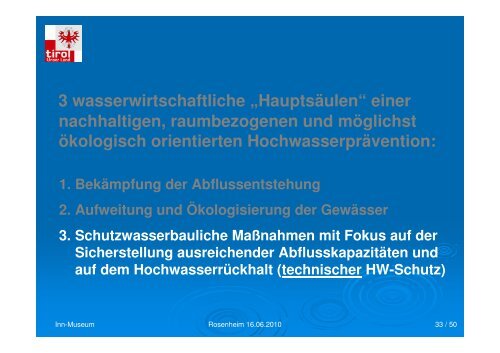 Hochwassermanagement in Tirol - was hat Rosenheim ... - Bayern