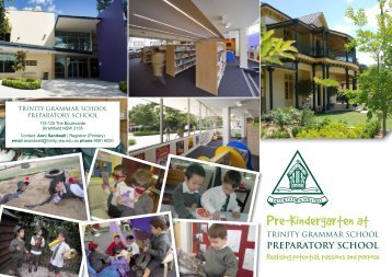 Pre-K Information - Trinity Grammar School